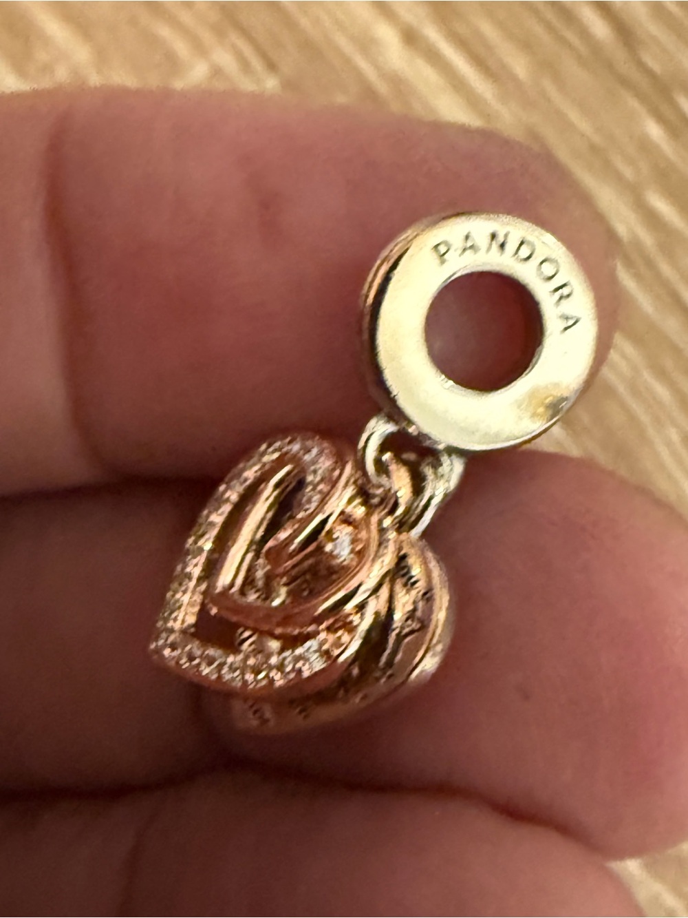 Pandora Rose Gold Double Heart Charm Bracelet Accent - Picture 10 of 14